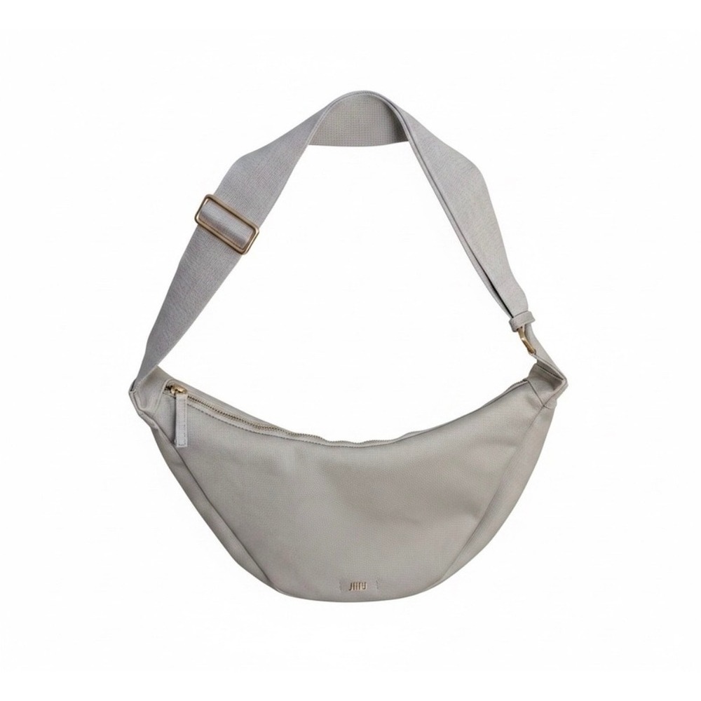 July Crescent Bag OS Grey Crossbody Sling Canvas Adjustable Strap Minimalist